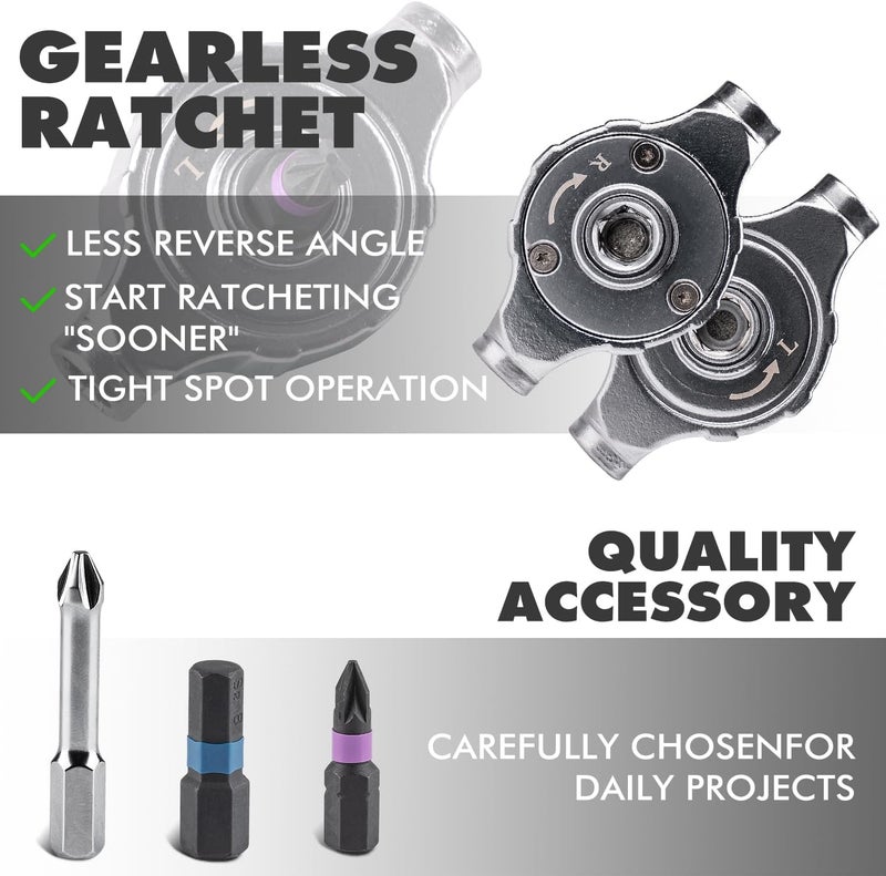 VMAN Ratchet Screwdriver Set, 40 in 1 magnetic Screwdriver sets, S2 Steel Bits, DIY Combination Flexible Shaft, Suitable for Furniture Assembly, Precision Electrical Appliance Repair, Bicycle Tools - Image 3